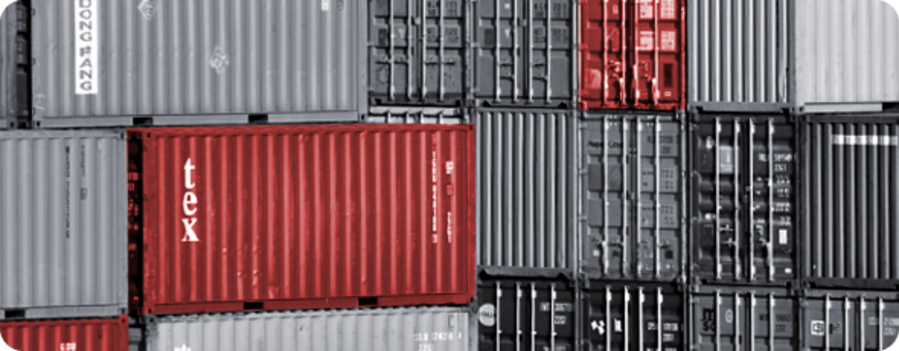 Shipping container loaded with cargo