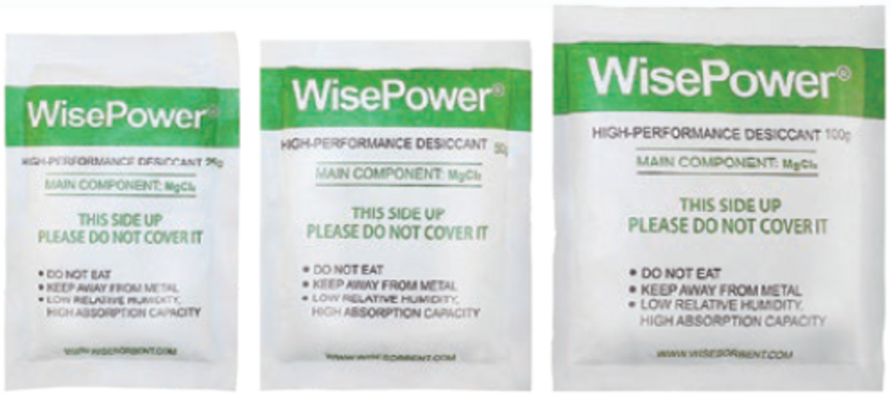 WisePower high-performance desiccant sachets